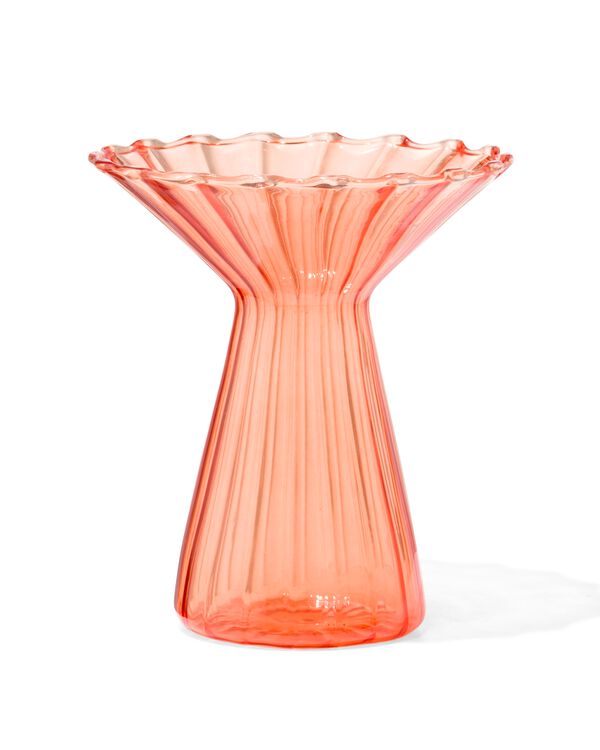 vaas voor geurstokjes ⌀10x12cm glas met kraag oranje