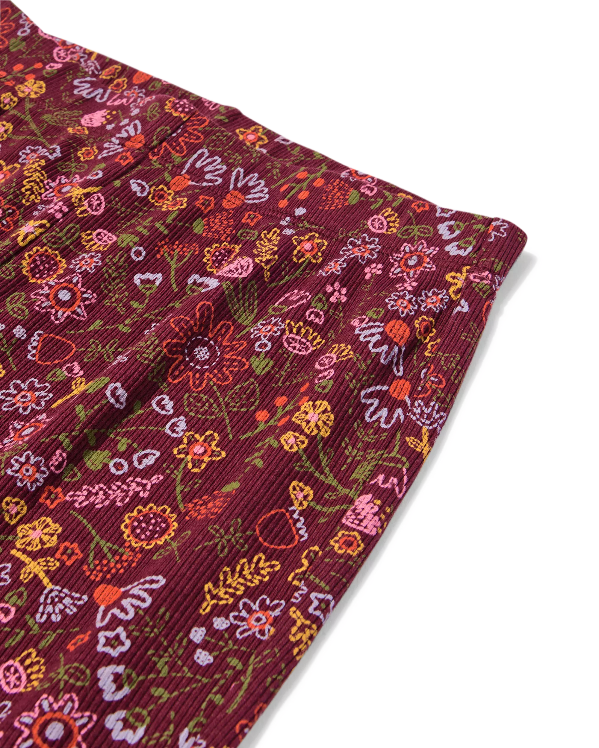 Kinderpyjama, gerippt, mit Blumen