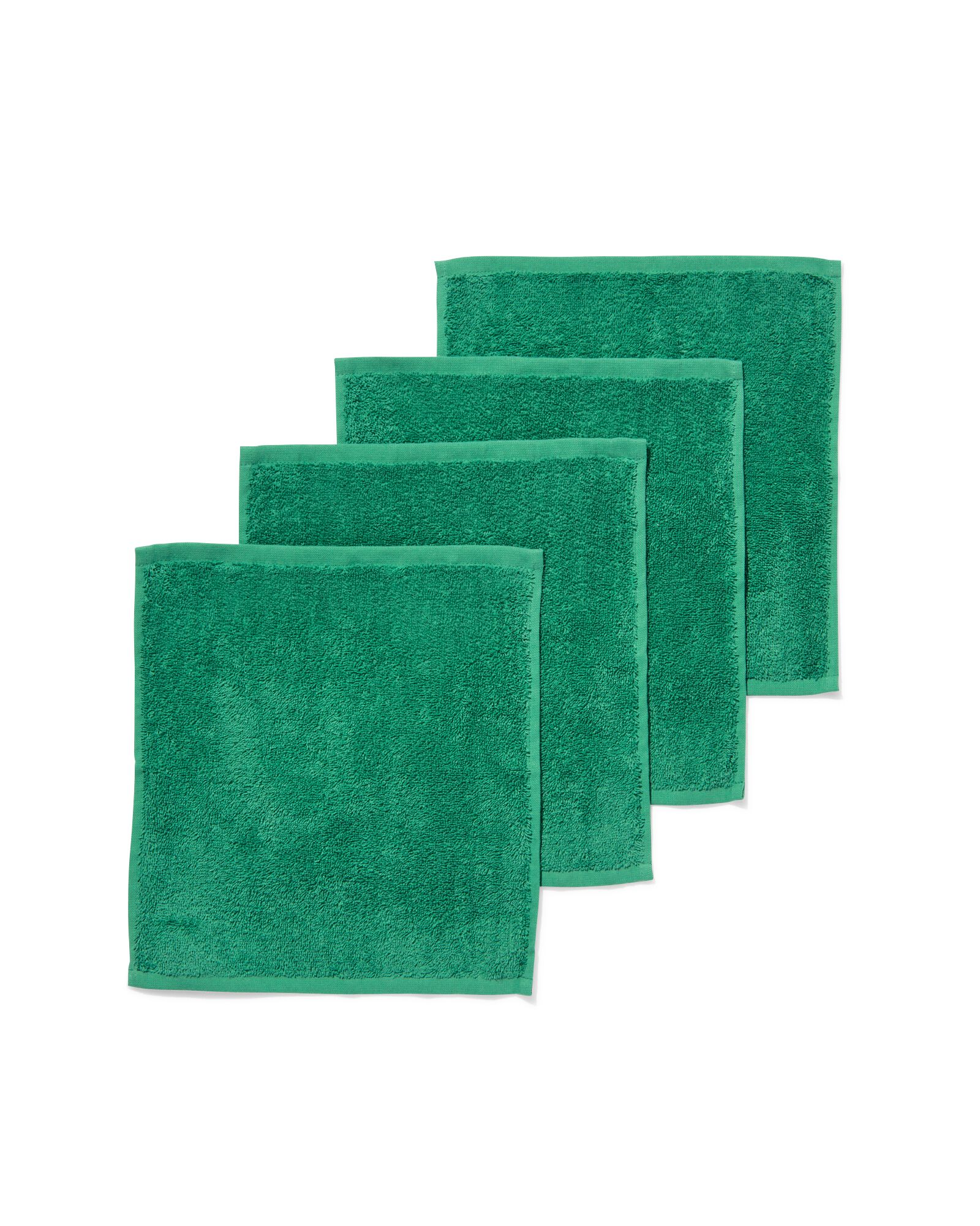gezichtdoekjes zware kwaliteit middengroen - 4 stuks middengroen gezichtsdoekjes 30 x 30 - 5282881 - HEMA