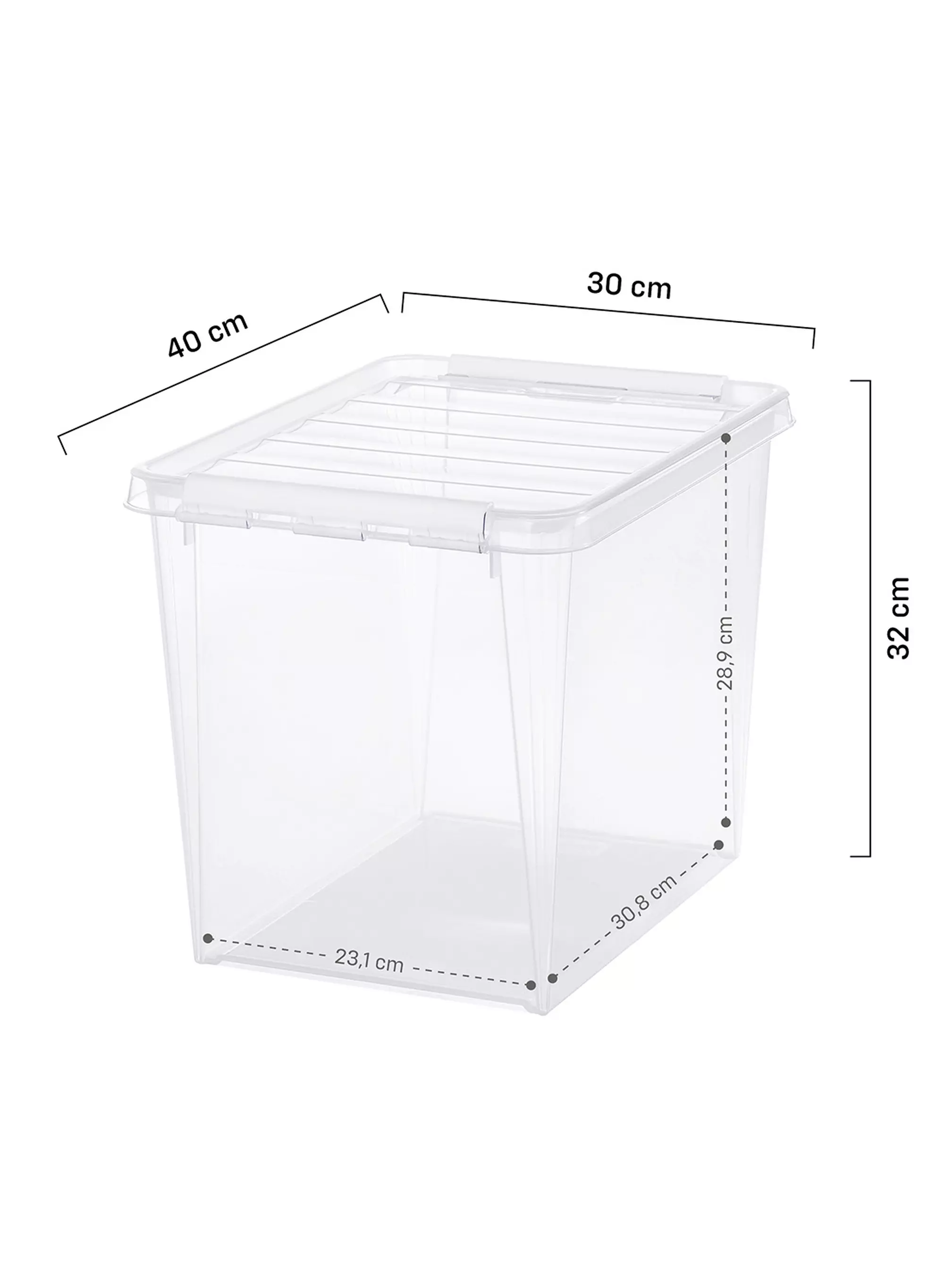 opbergbox 25L Madrid transparant 40x30x32