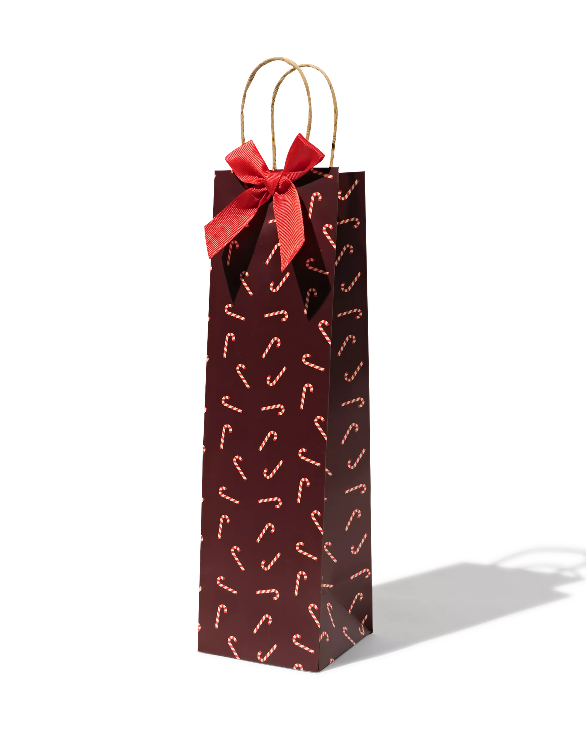 sac à vin 44,5x10,5cm canne de Noël