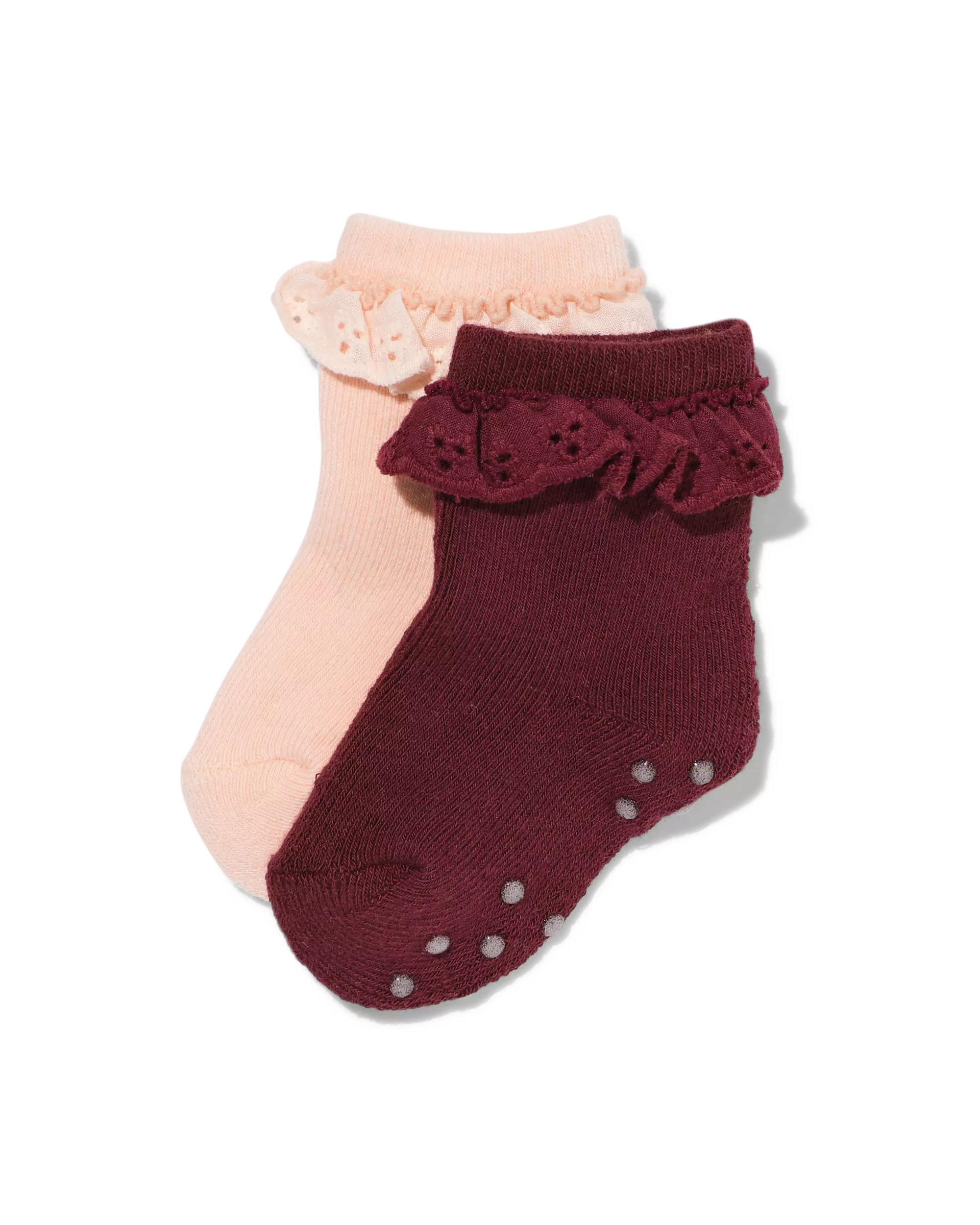 chaussettes bébé tissu éponge dentelle - 2 paires