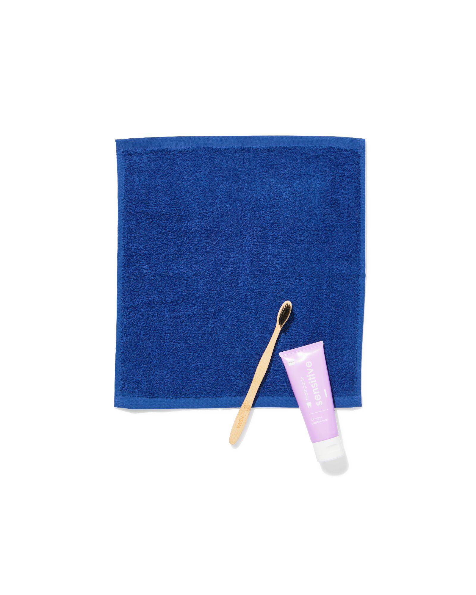 serviettes pour le visage qualit&eacute; &eacute;paisse bleu cobalt - lot de 4 bleu cobalt d&eacute;barbouillettes 30 x 30 - 5282880 - HEMA
