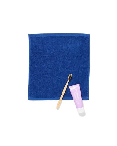 serviettes pour le visage qualit&eacute; &eacute;paisse bleu cobalt - lot de 4 bleu cobalt d&eacute;barbouillettes 30 x 30 - 5282880 - HEMA