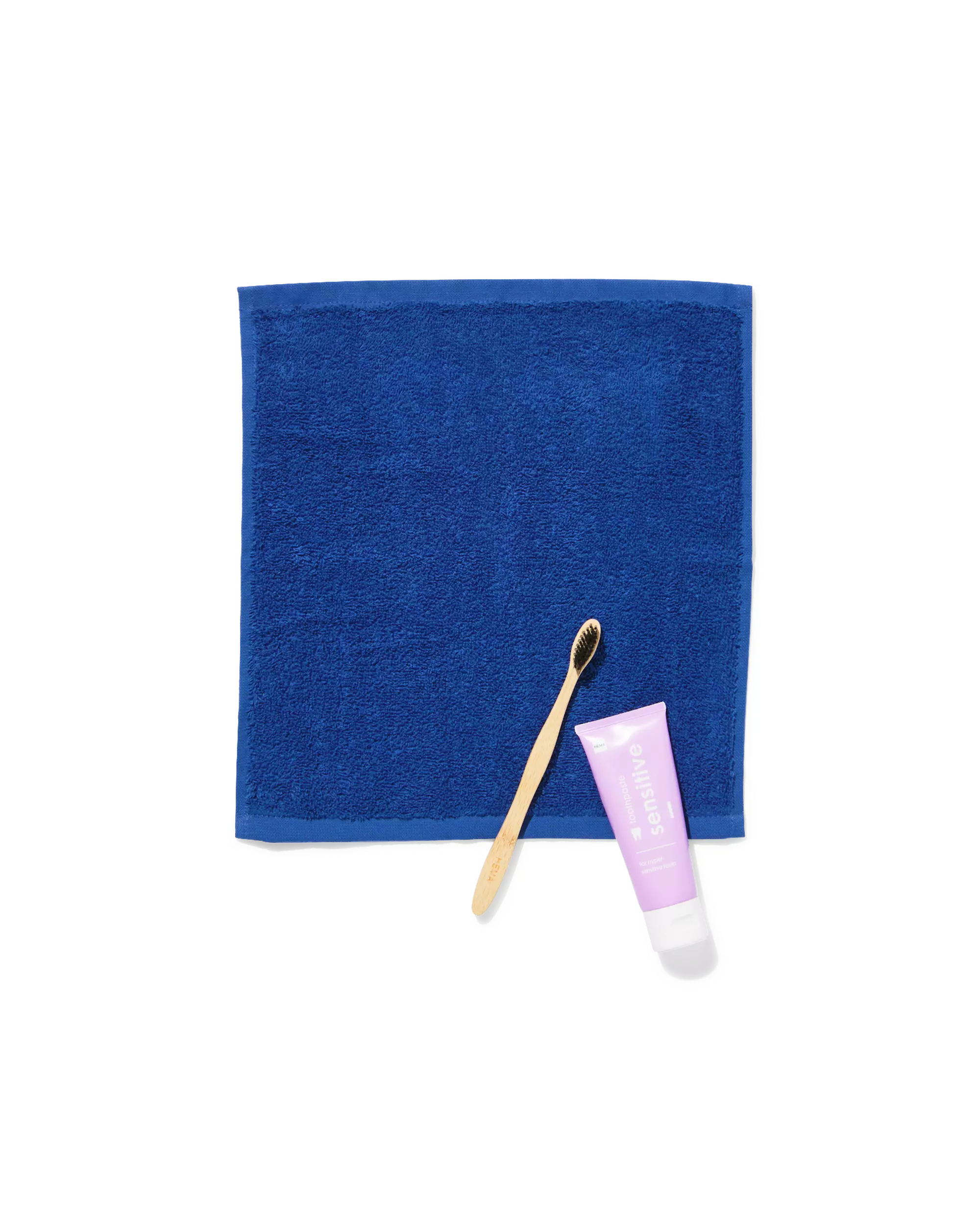 serviettes pour le visage qualité épaisse bleu cobalt - lot de 4