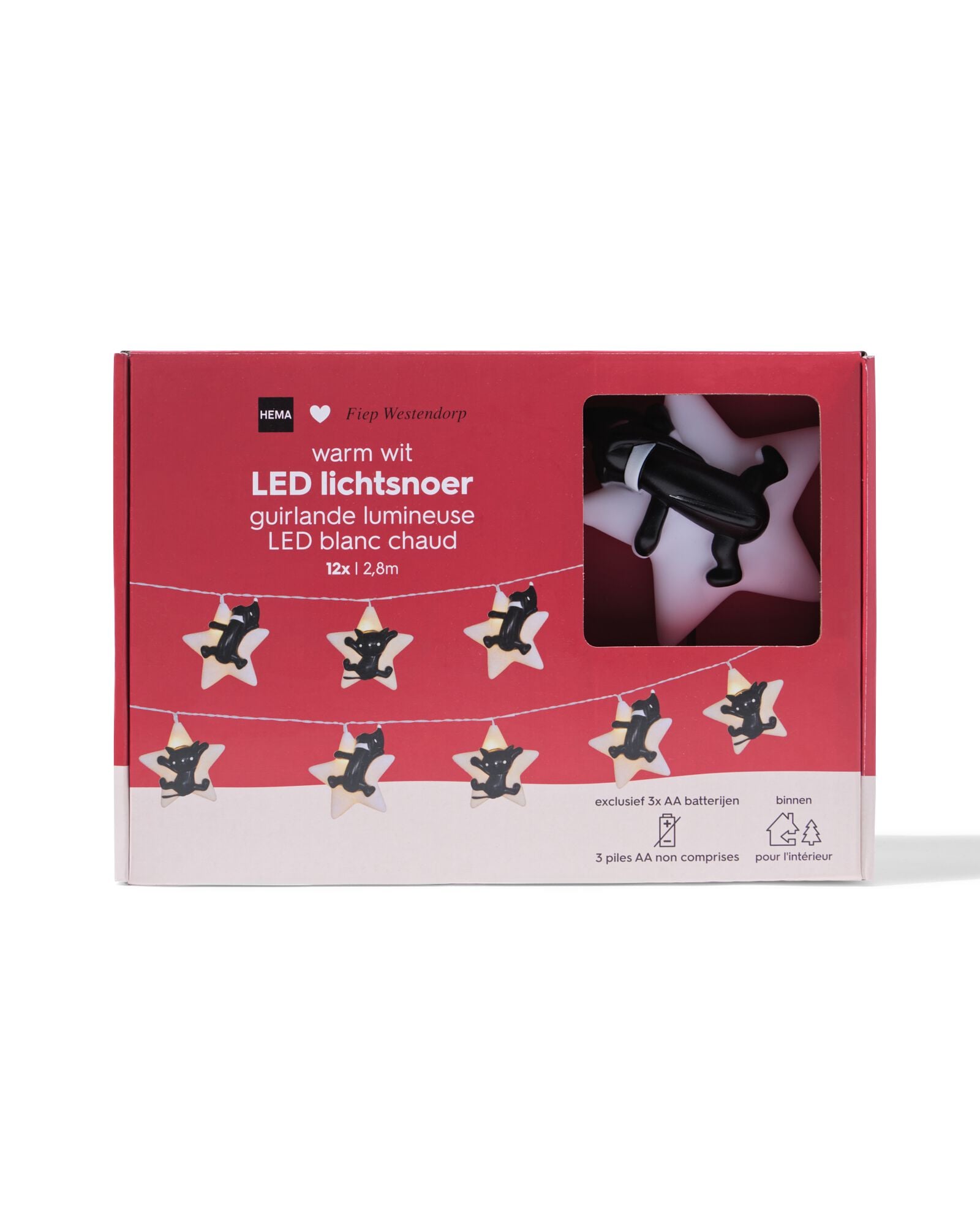 Takkie en Siepie lichtsnoer 2.8m met 12 ledlampjes voor binnen - 25501003 - HEMA
