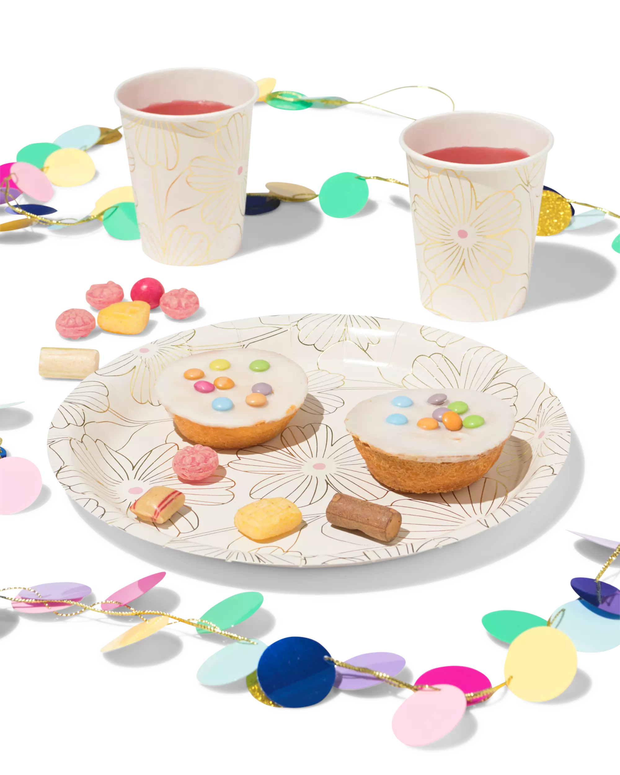gobelets 250 ml carton fleurs - lot de 8
