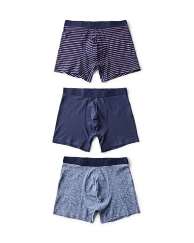 herenboxer bloemen - 3 stuks blauw blauw - 19168470BLUE - HEMA