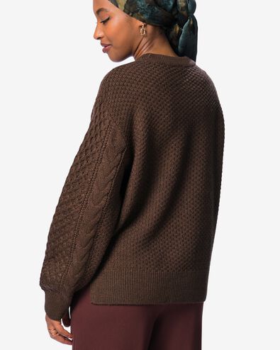 damestrui Zelda kabel grofgebreid bruin bruin - 36214540BROWN - HEMA