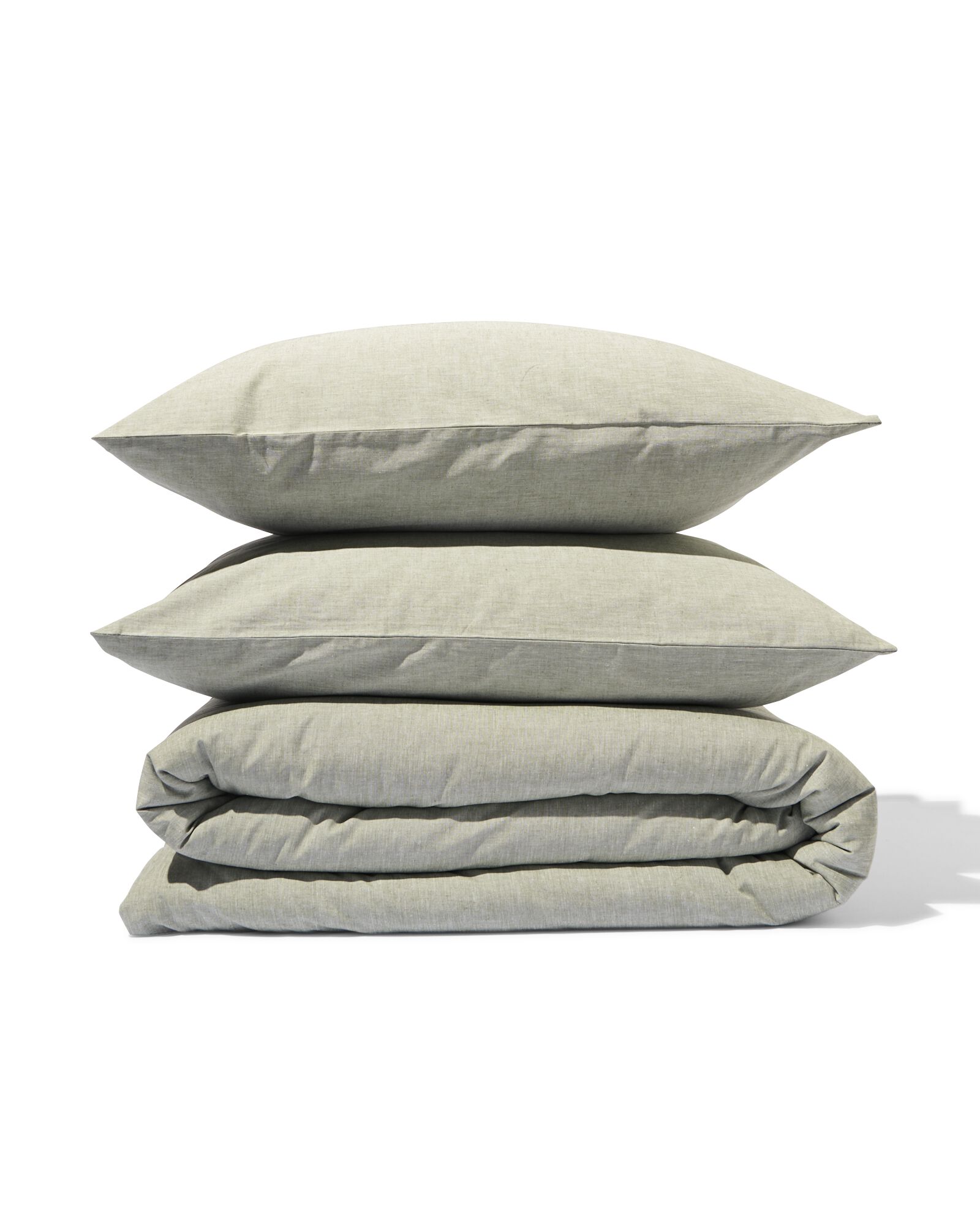 housse de couette chambray 200x200/220 vert - 5790231 - HEMA