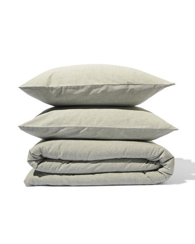 housse de couette chambray 200x200/220 vert - 5790231 - HEMA