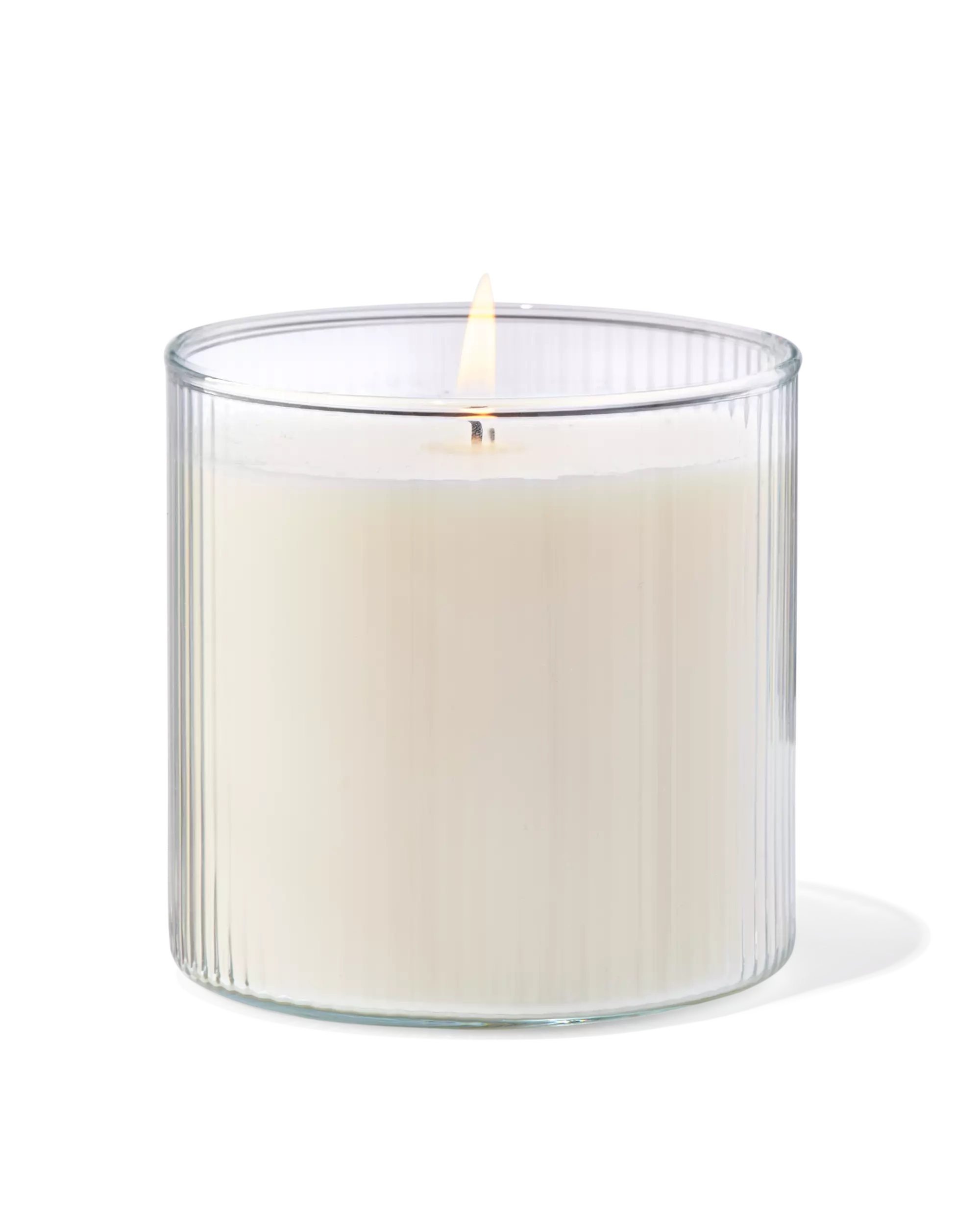 bougie parfumée en verre strié Ø 10 x 10 lin