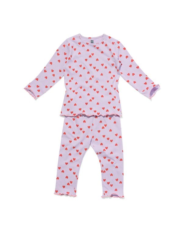 pyjama b&eacute;b&eacute; petits c&oelig;urs lilas lilas - 33309160LILAC - HEMA