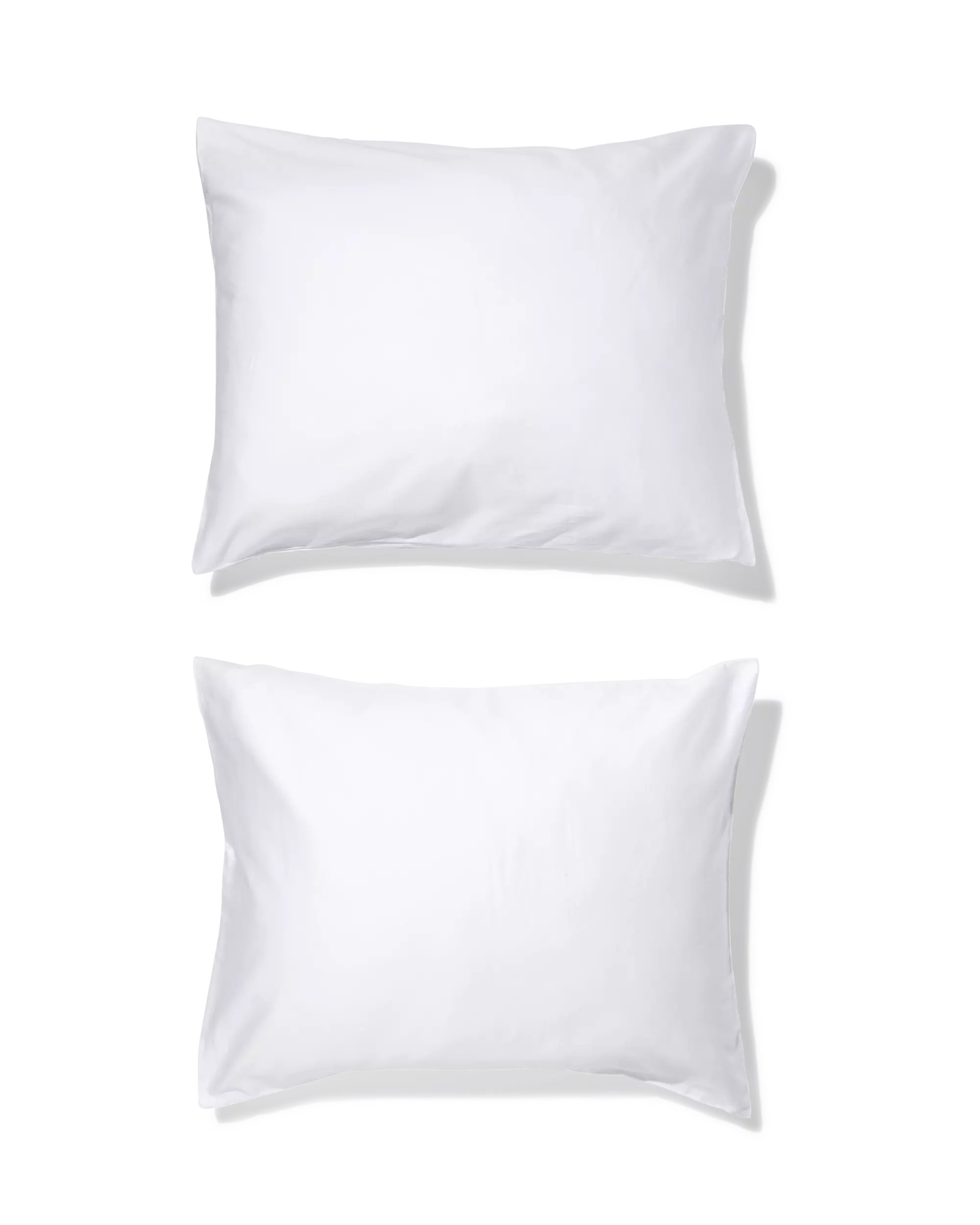 taies d'oreiller 60x70cm en percale de coton hôtel blanc - 2 pièces