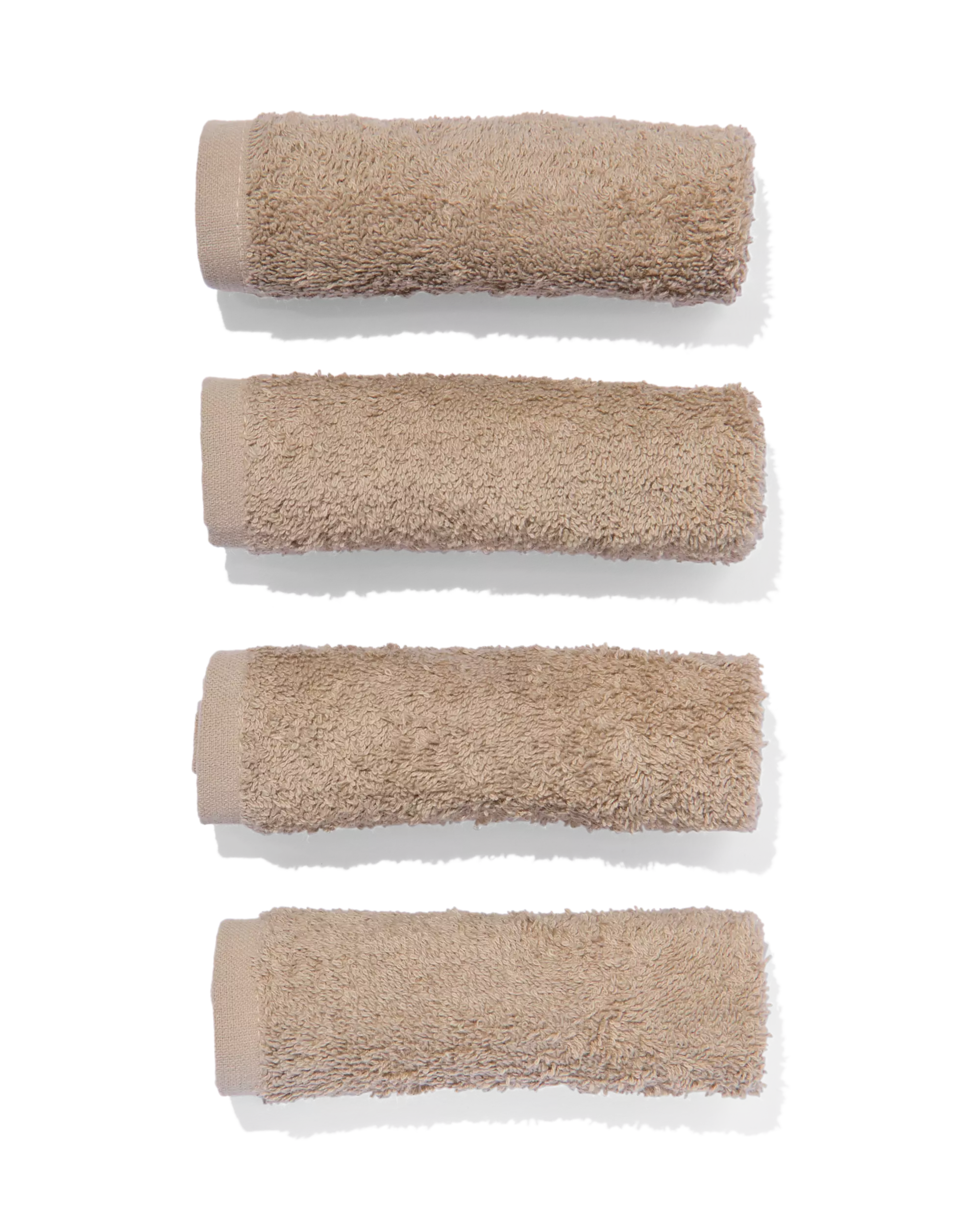 4 serviettes pour le visage 30x30 taupe - qualité épaisse