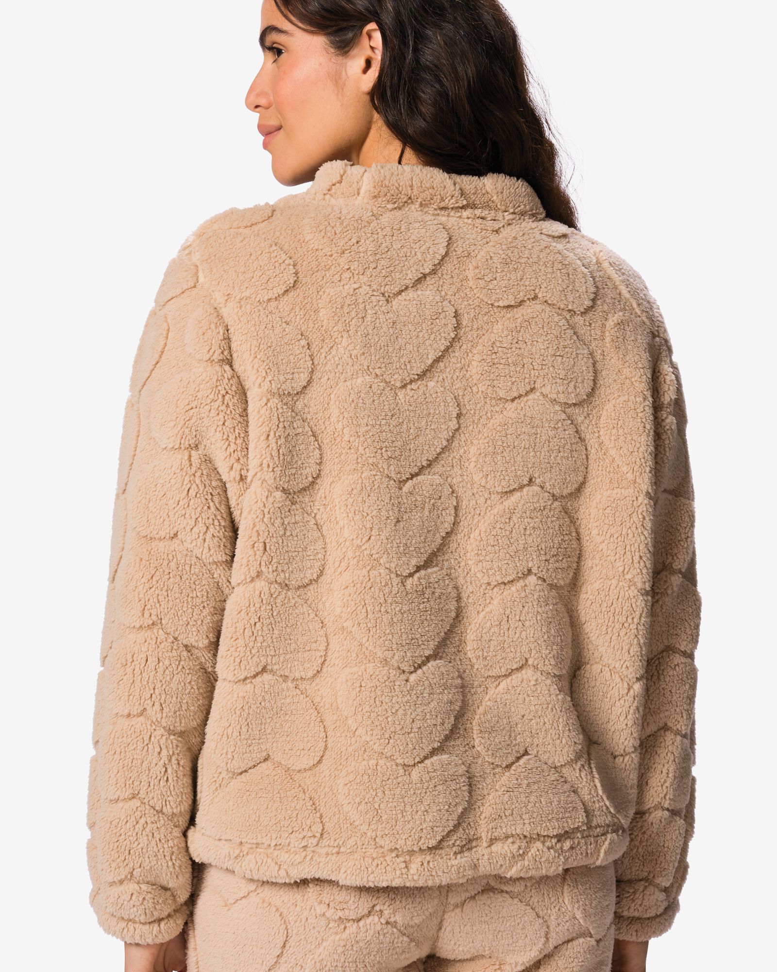 haut femme pelucheux c&oelig;urs marron clair marron clair - 23401333LIGHTBROWN - HEMA