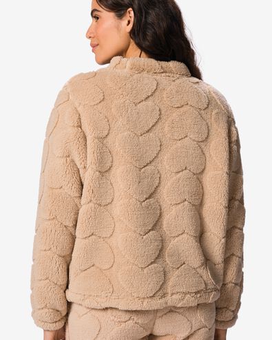 haut femme pelucheux c&oelig;urs marron clair marron clair - 23401333LIGHTBROWN - HEMA