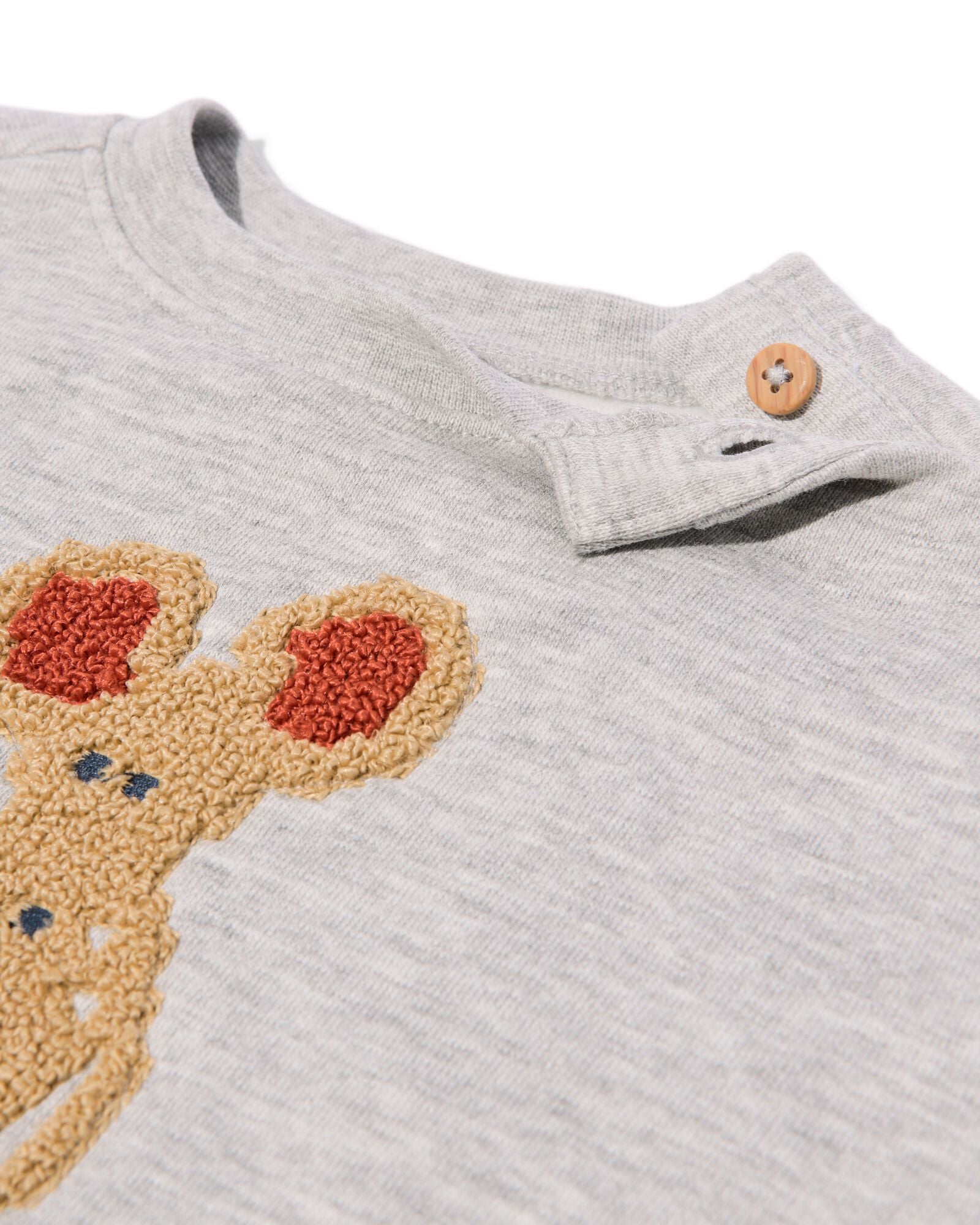 Babypullover aus Sweatstoff, Maus graumeliert graumeliert - 33107080GREYMELANGE - HEMA