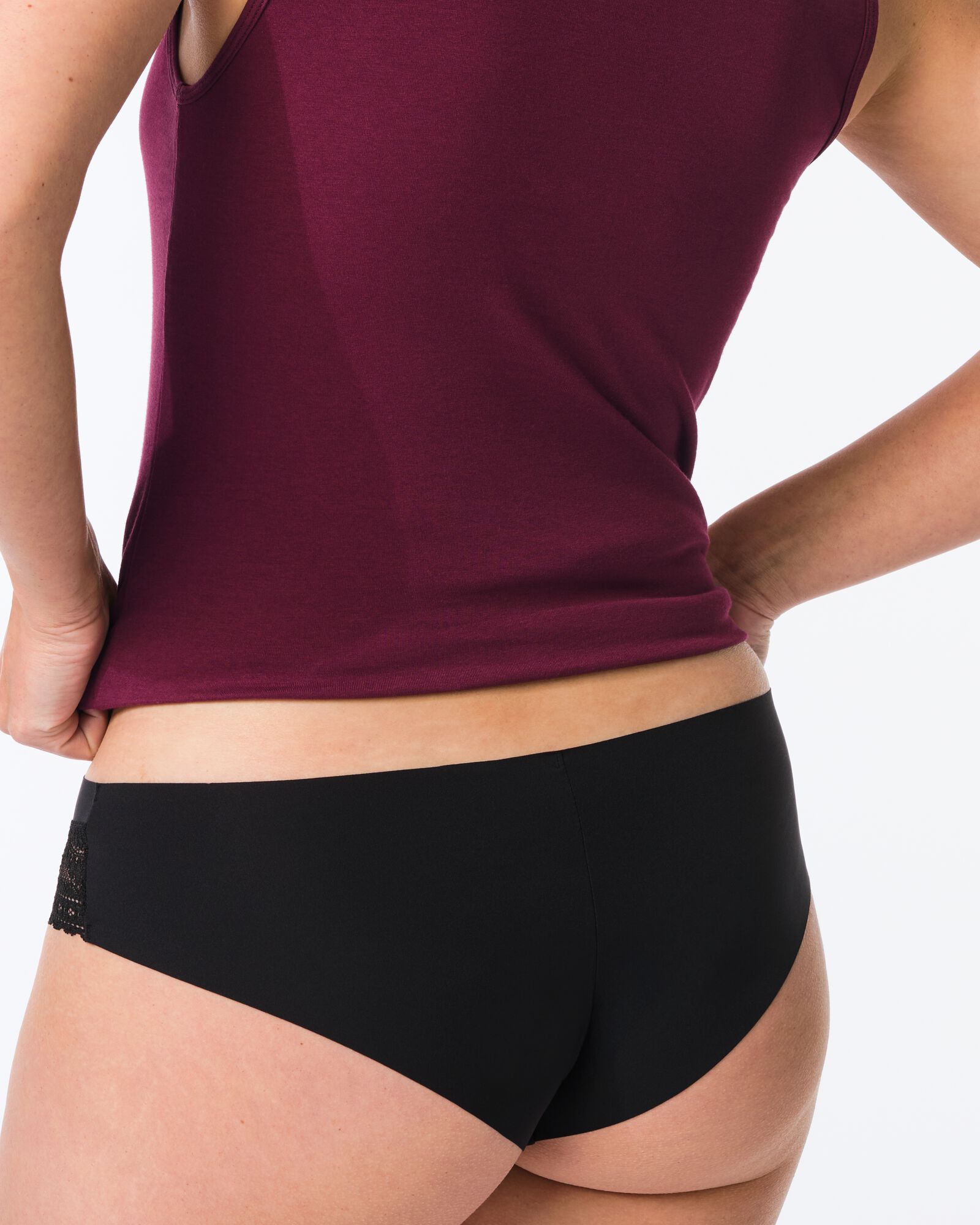 slip br&eacute;silien femme microfibre avec dentelle noir noir - 19640530BLACK - HEMA