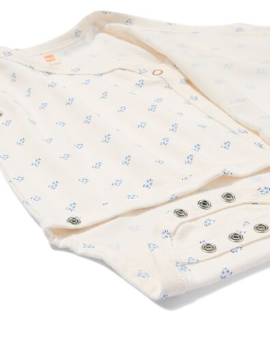 baby meegroei overslagbody rib bloemen ecru ecru - 33461420ECRU - HEMA