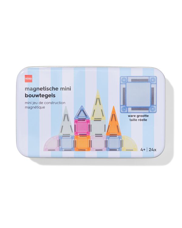 magnetische mini bouwtegels in blik - 24 stuks - 15800112 - HEMA