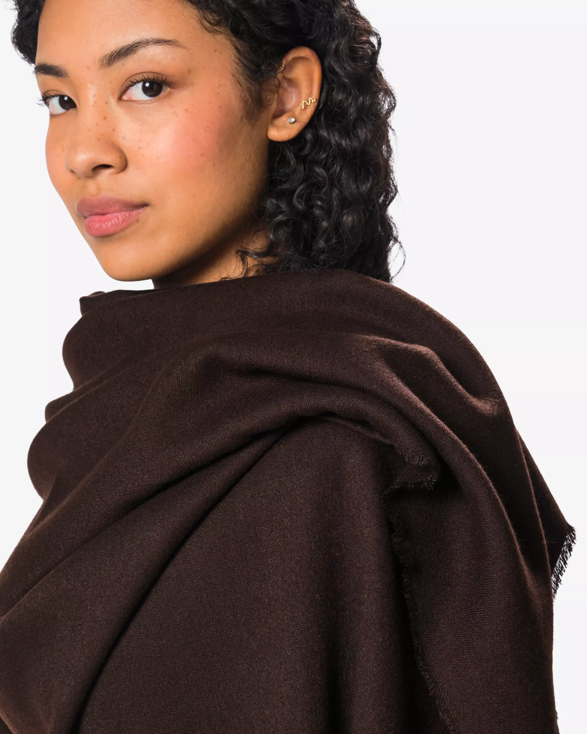 Damenponcho, braun