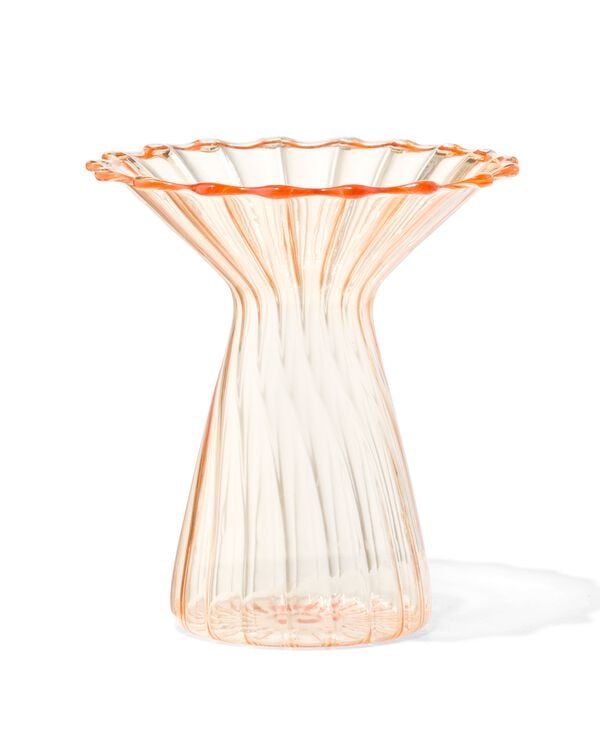 vaas voor geurstokjes ⌀10x12cm glas met kraag geel