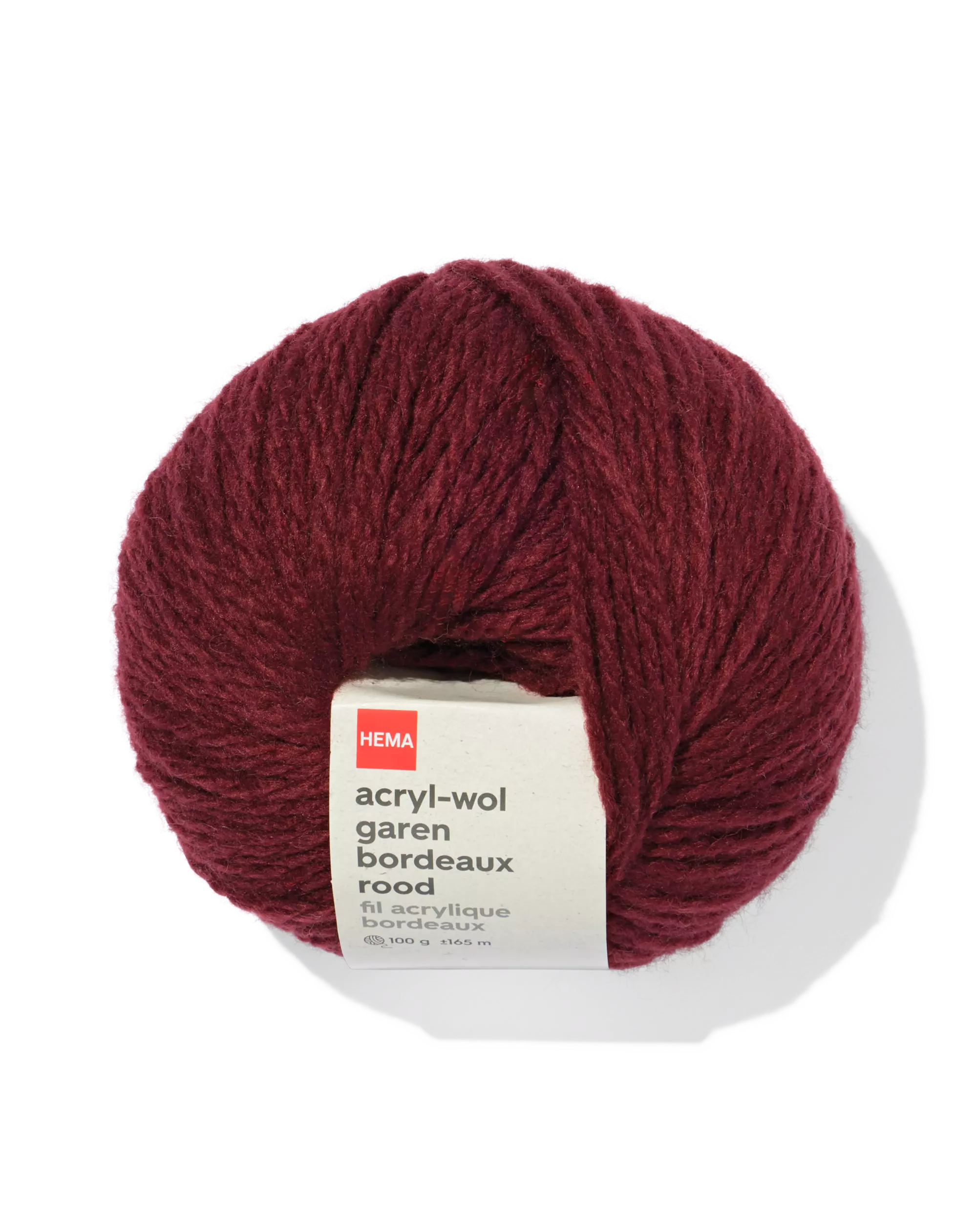 fil de laine acrylique rouge bordeaux 100g 165m