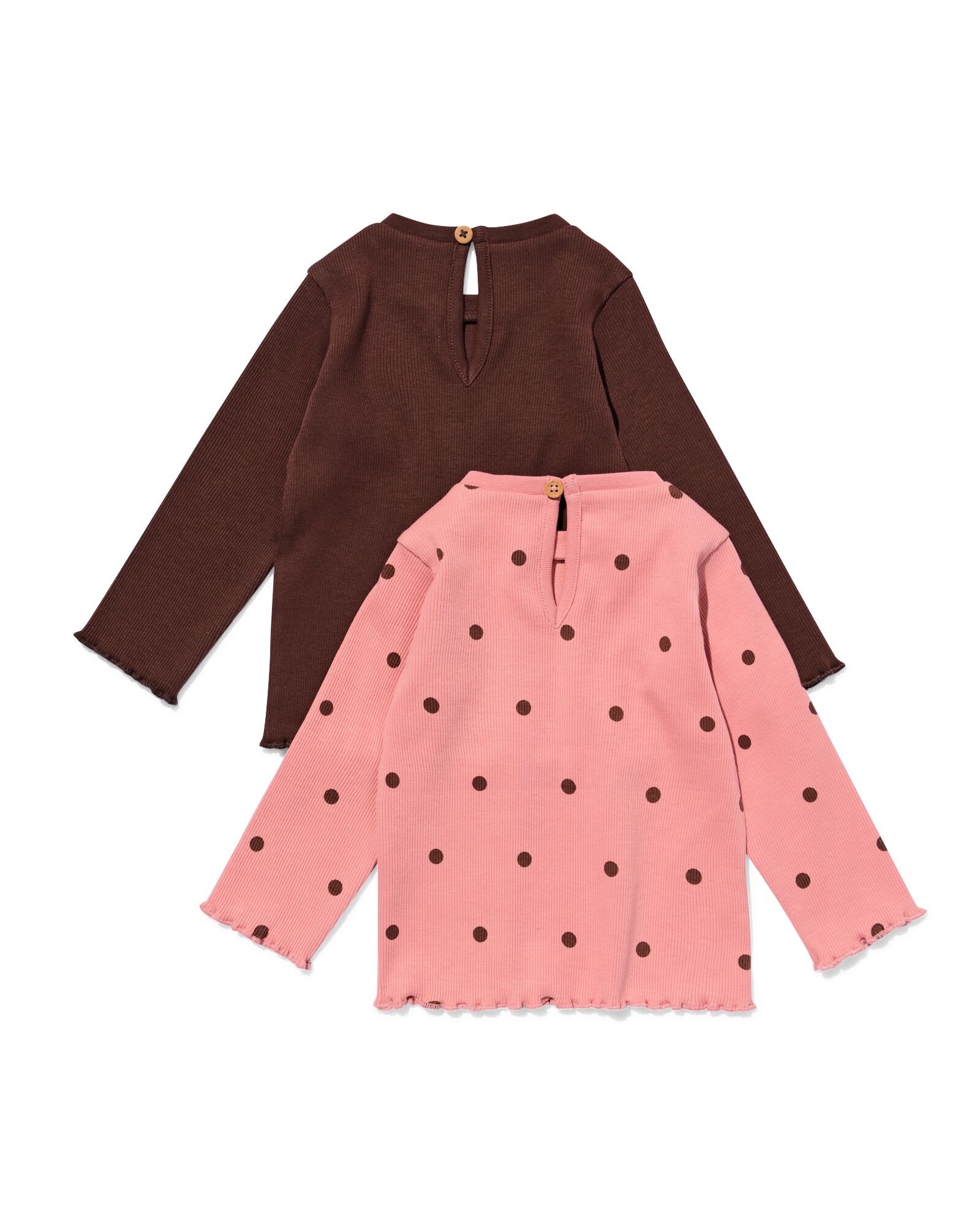 Baby-T-Shirts gerippt, gepunktet &ndash; 2 St&uuml;ck rosa rosa - 33016280PINK - HEMA