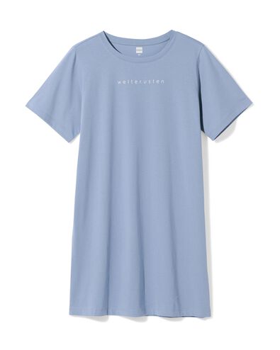 chemise de nuit femme coton bonne nuit bleu bleu - 23401822BLUE - HEMA