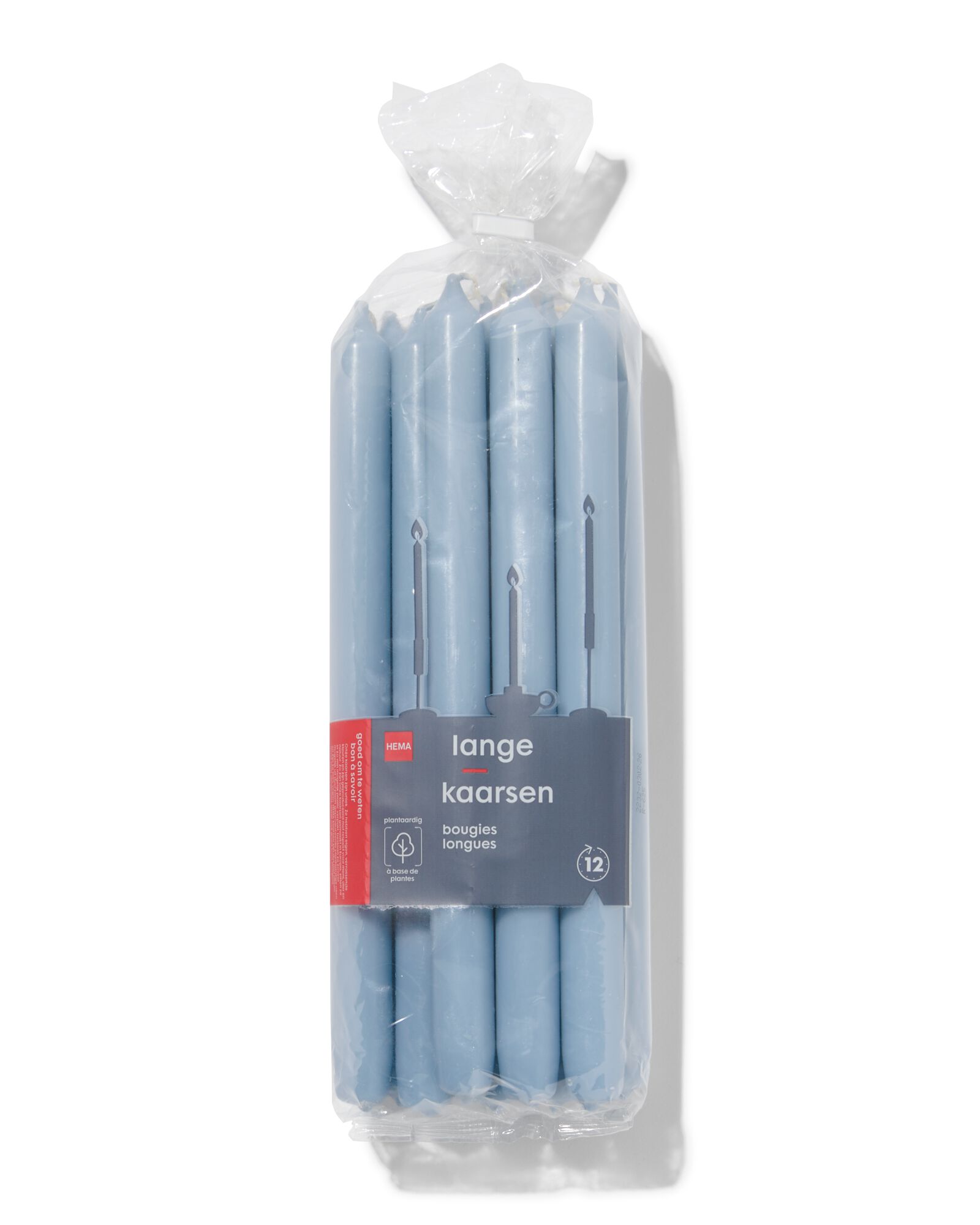 12 bougies longues &Oslash;2.2x29 bleu clair&nbsp; bleu clair 2,2 x 29 - 13502906 - HEMA
