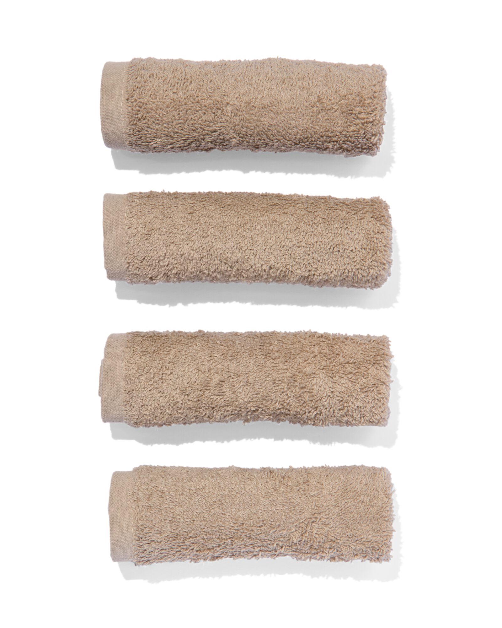 gezichtshanddoekjes 30x30 zware kwaliteit taupe - 4 stuks taupe gezichtsdoekjes 30 x 30 - 5200236 - HEMA
