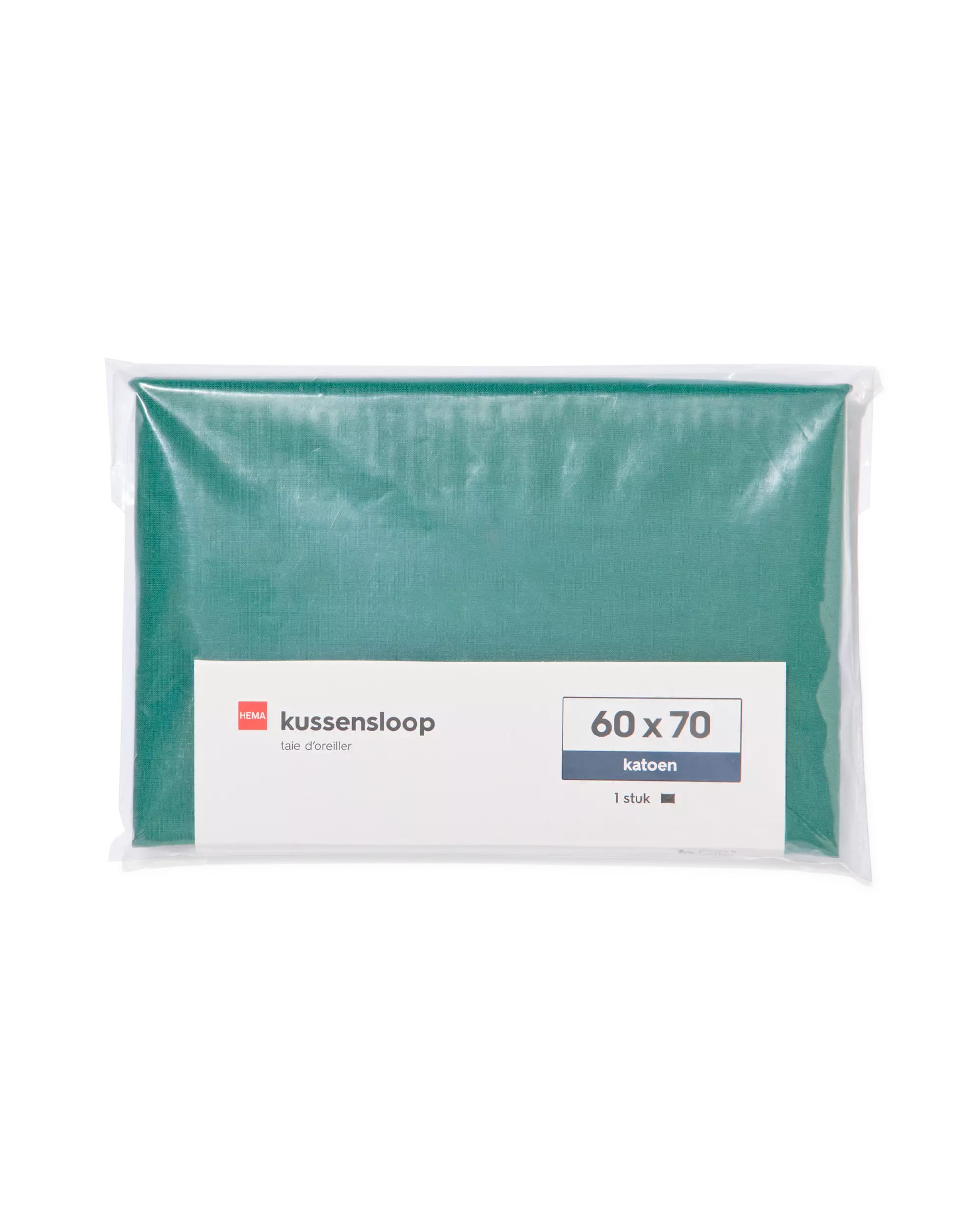 kussensloop 60x70cm zacht katoen donkergroen