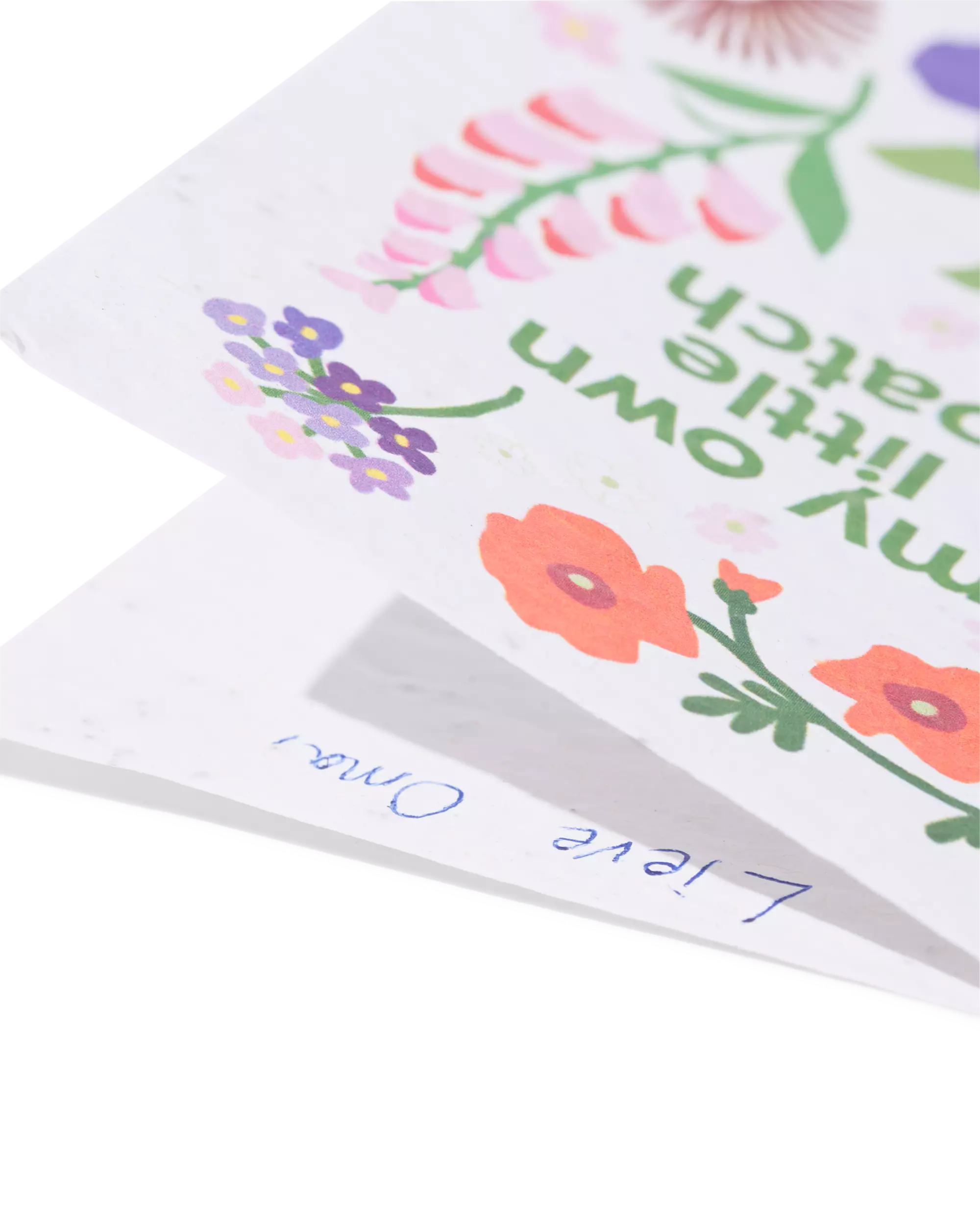 wenskaart 'own little patch' met zaadjes
