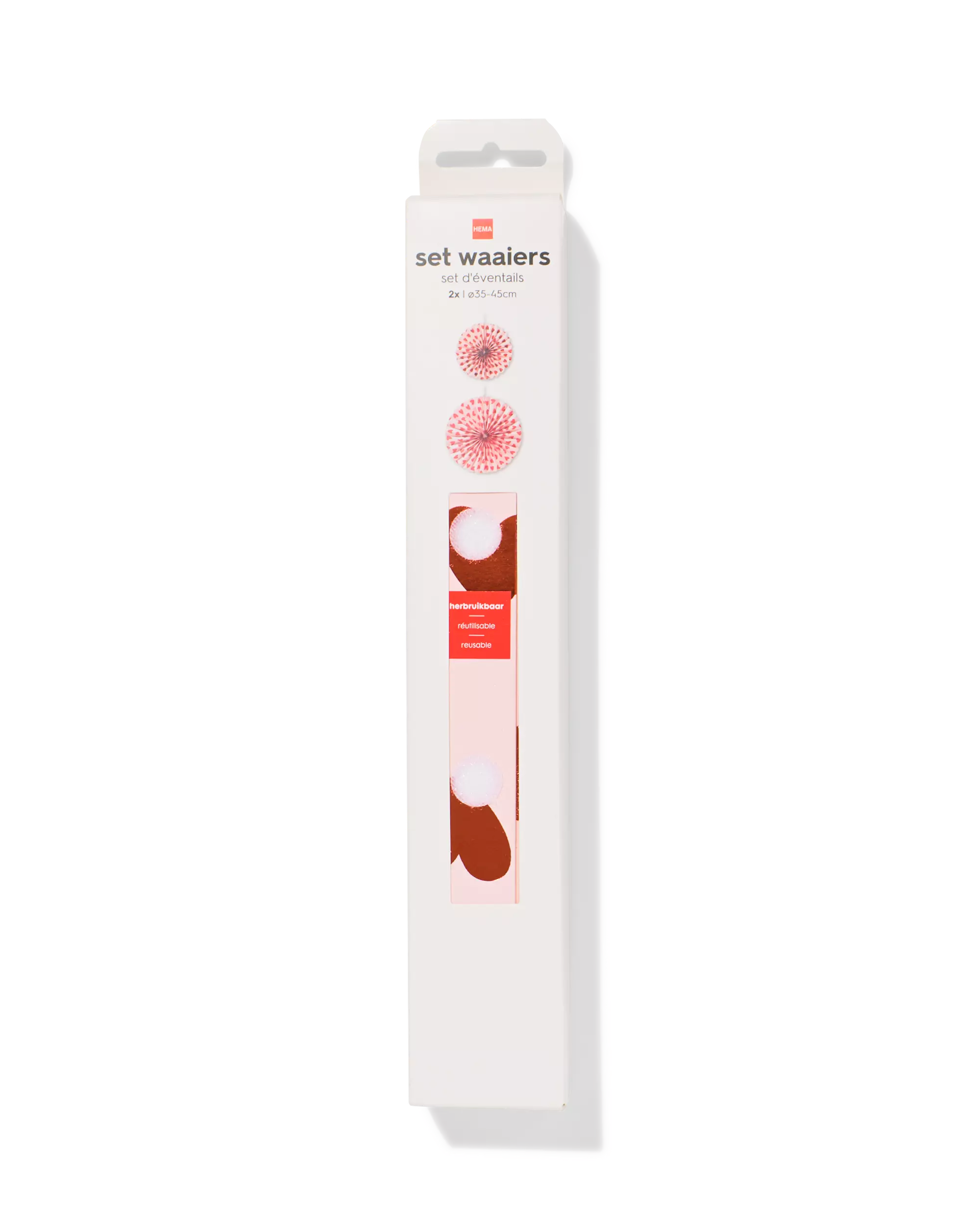 Fächer Herz rosa – 2 Stück