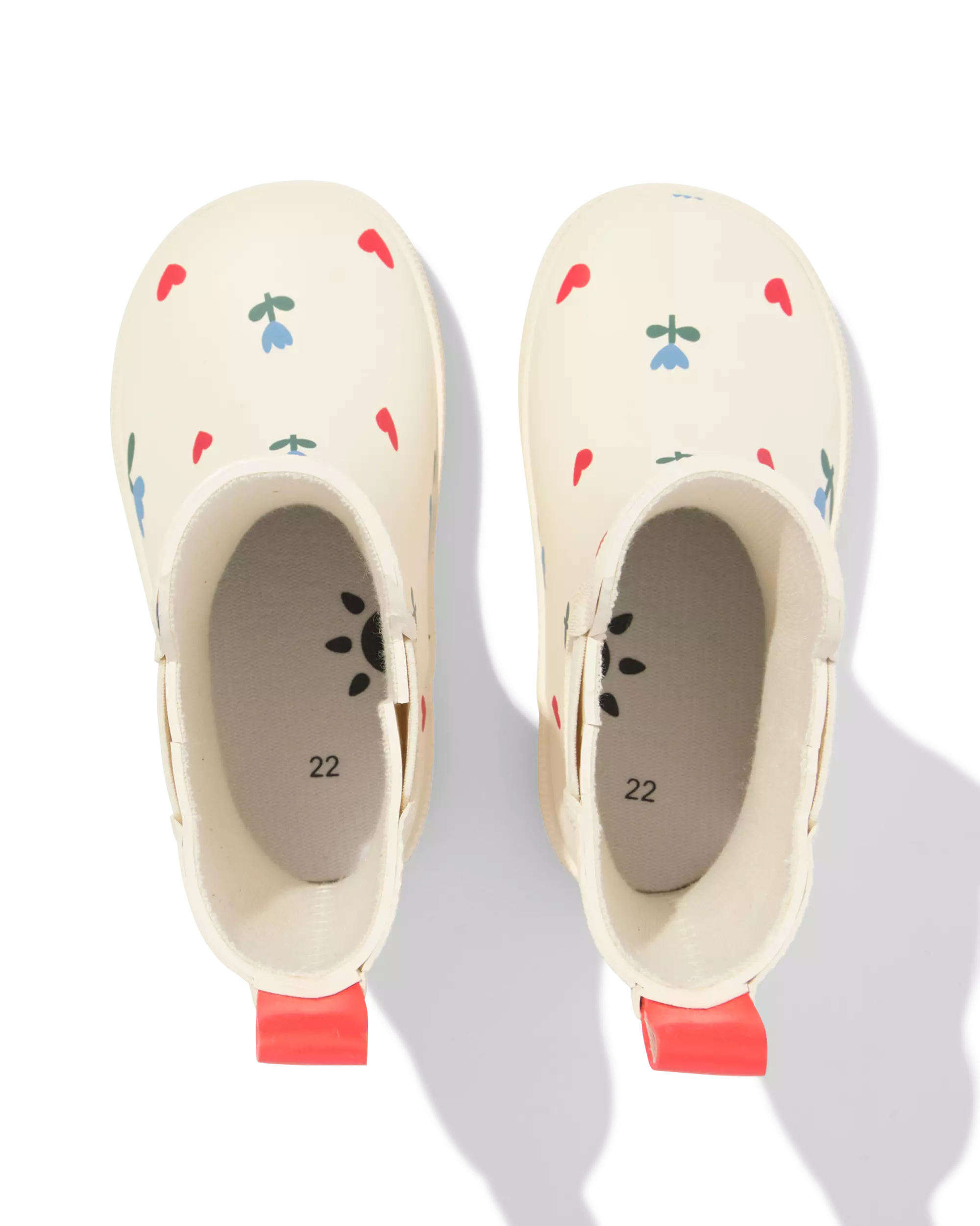 Baby-Regenstiefel, niedrig, Herz-Blume