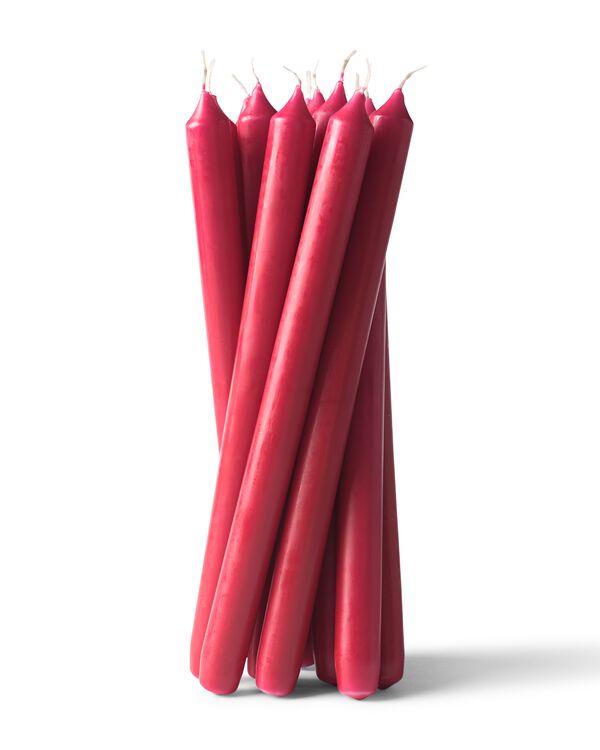 12er-Pack lange Haushaltskerzen, &Oslash; 2.2 x 29 cm, dunkelrot dunkelrot - 13503286DARKRED - HEMA