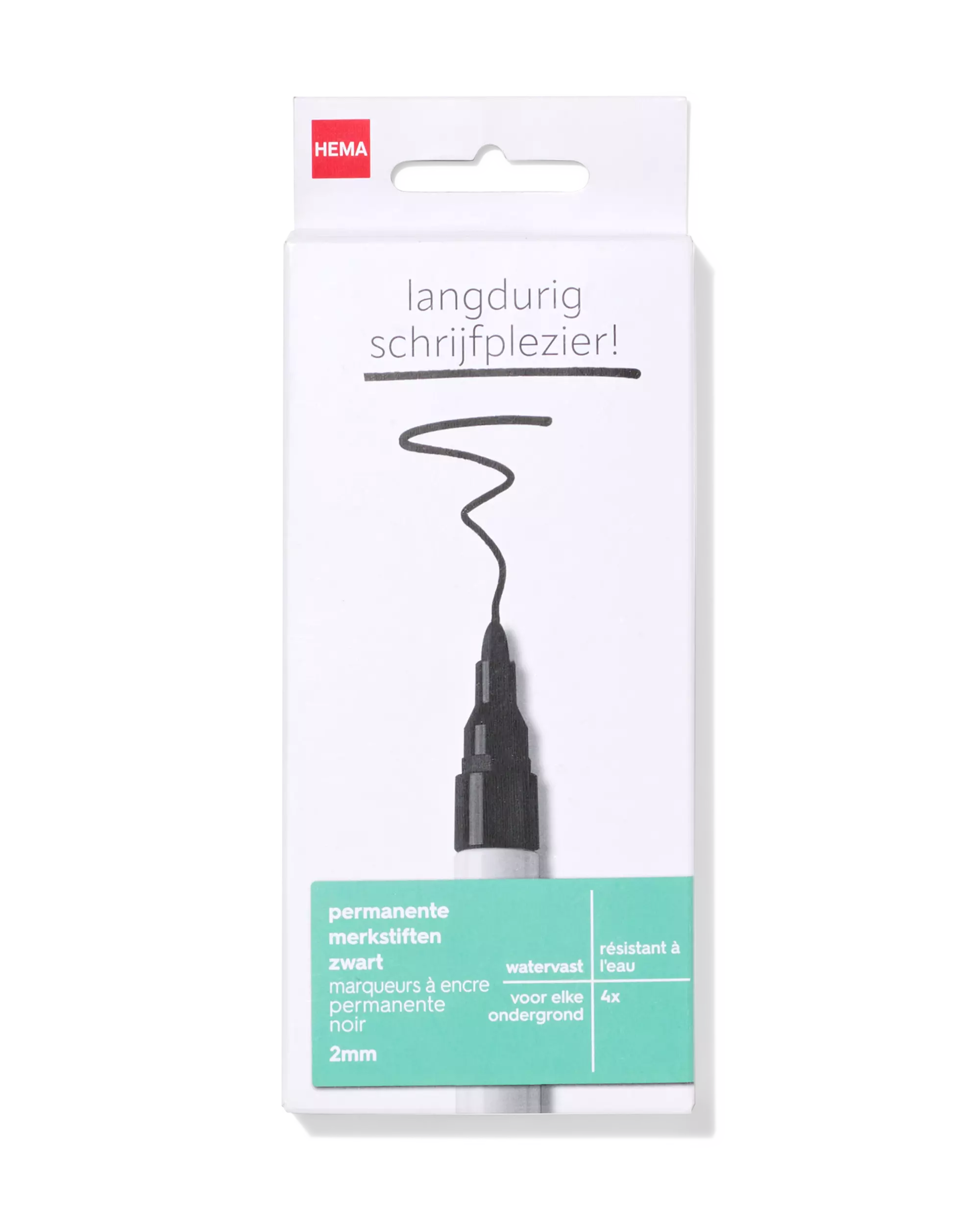 permanent merkstiften zwart - 4 stuks