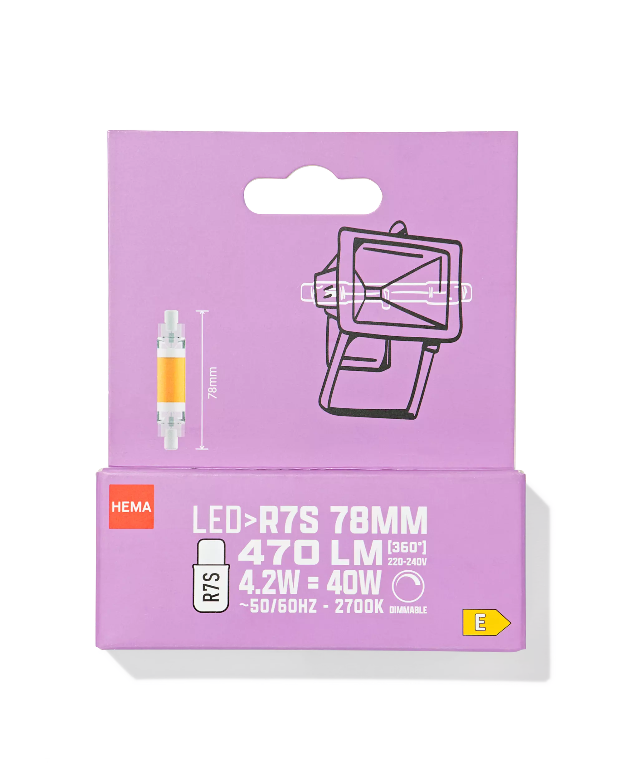 tube fluorescent led eel GR7S 4.2W 470lm dim