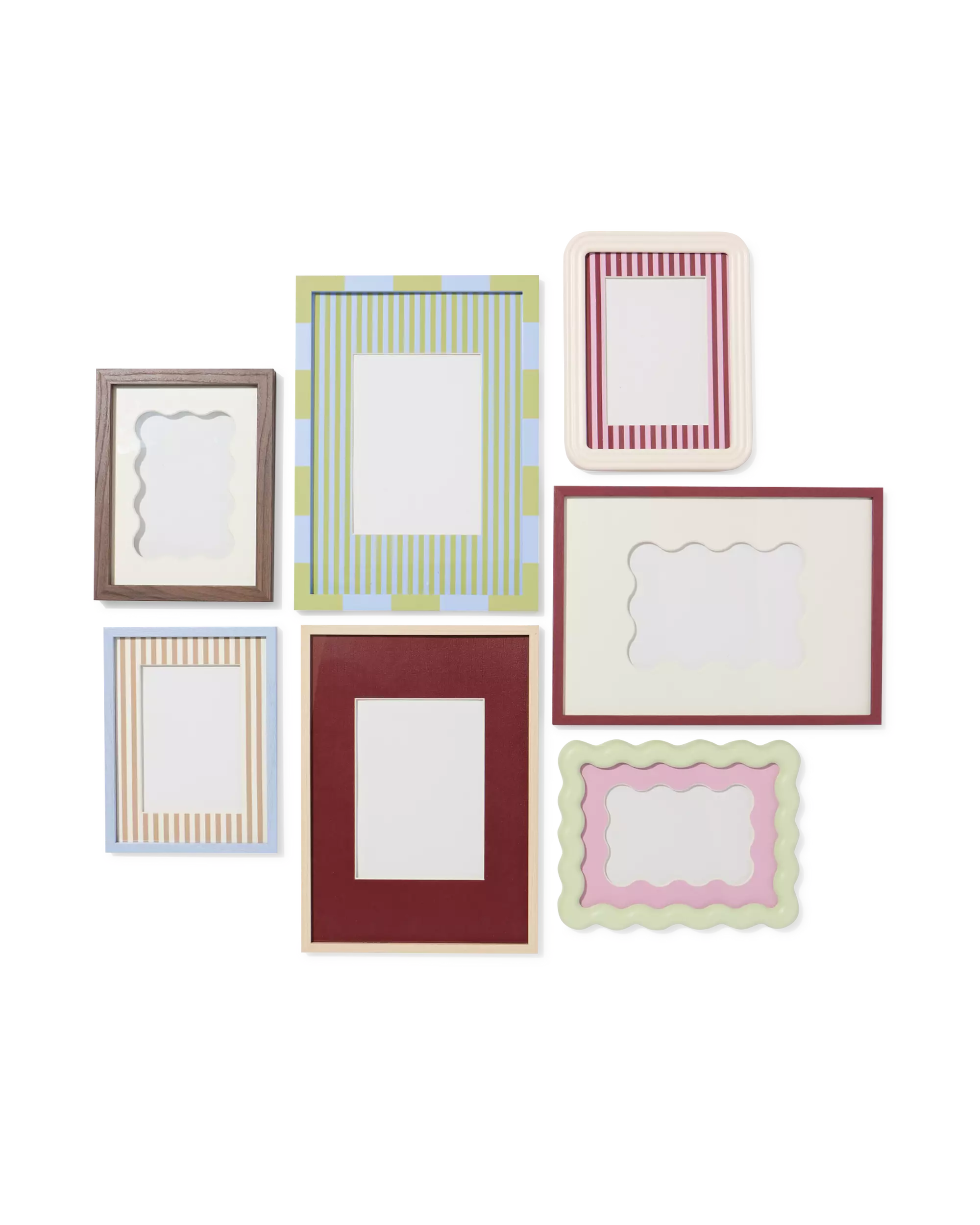 Passepartout DIN A4, 21 × 29,7 cm, Pappe, gestreift