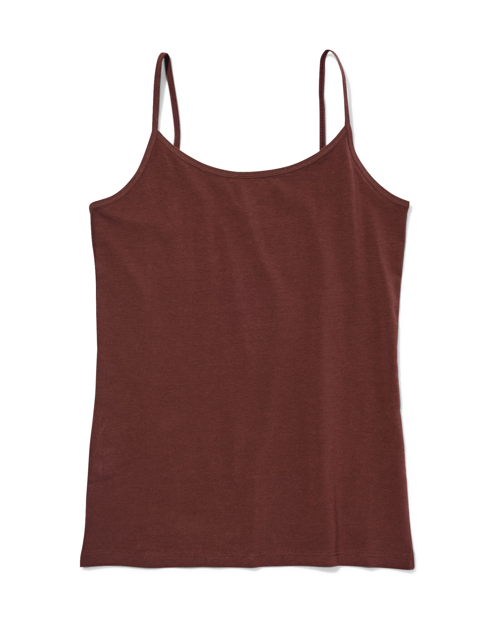 d&eacute;bardeur femme coton bretelles spaghetti marron fonc&eacute; marron fonc&eacute; - 19631504DARKBROWN - HEMA