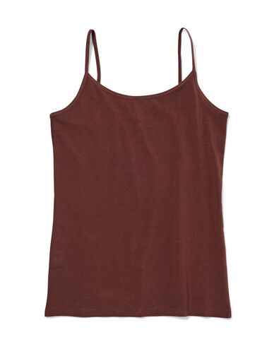 d&eacute;bardeur femme coton bretelles spaghetti marron fonc&eacute; marron fonc&eacute; - 19631504DARKBROWN - HEMA