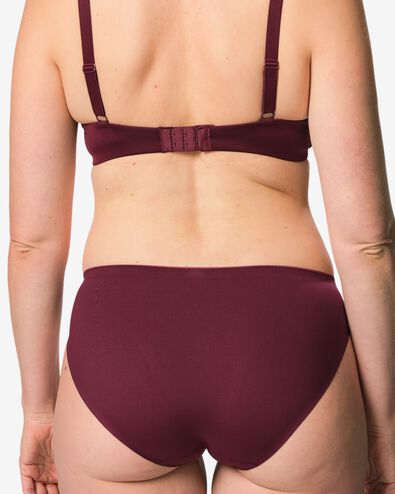damesslip second skin micro donkerrood donkerrood - 19608504DARKRED - HEMA