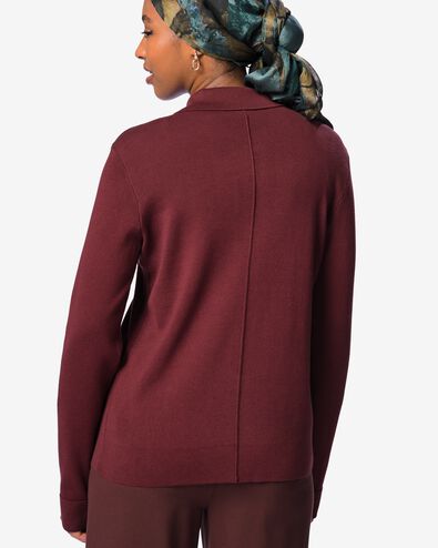 damesvest fijngebreid katoen bordeauxrood bordeauxrood - 36214460BURGUNDYRED - HEMA