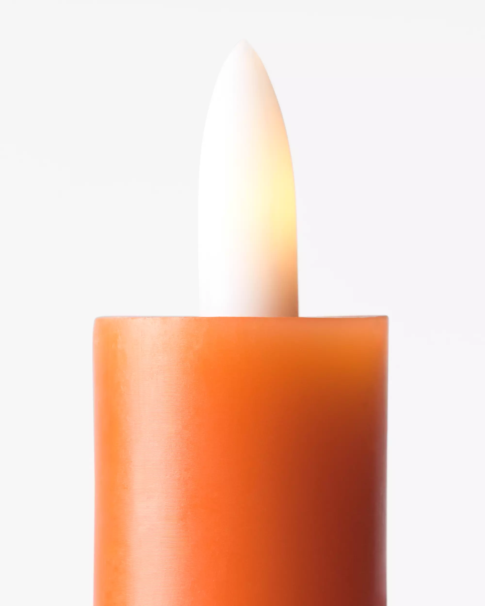 bougie longue led 2,5x27,3cm nervurée orange