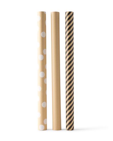 cadeaupapier 2mx50cm kraft - 3 stuks - 14700637 - HEMA
