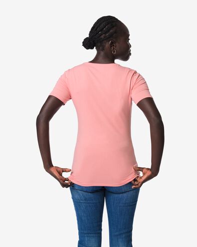 t-shirt femme jersey slim fit col en o rose rose - 36305570PINK - HEMA