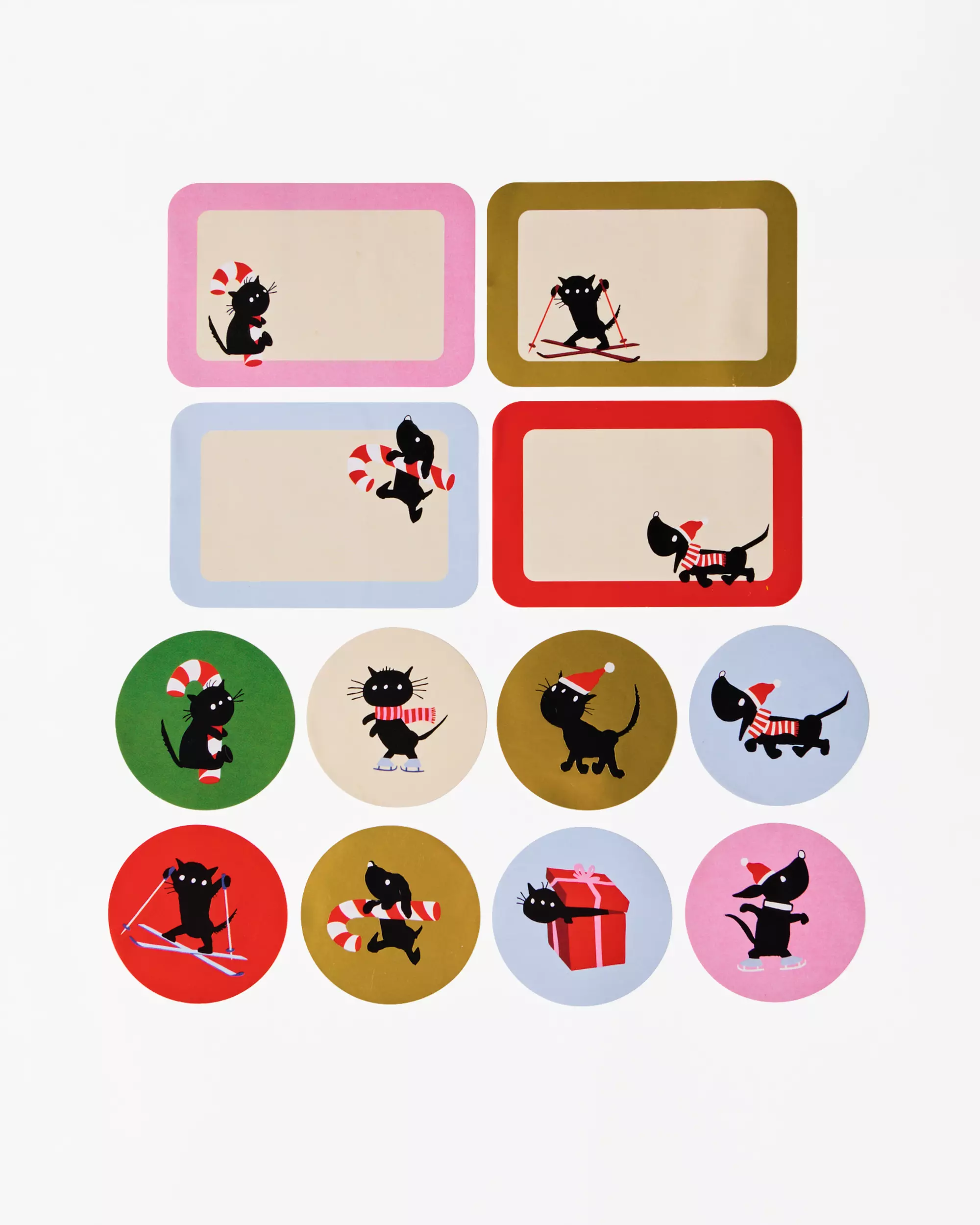 Takkie en Siepie kerststickers - 3 stuks