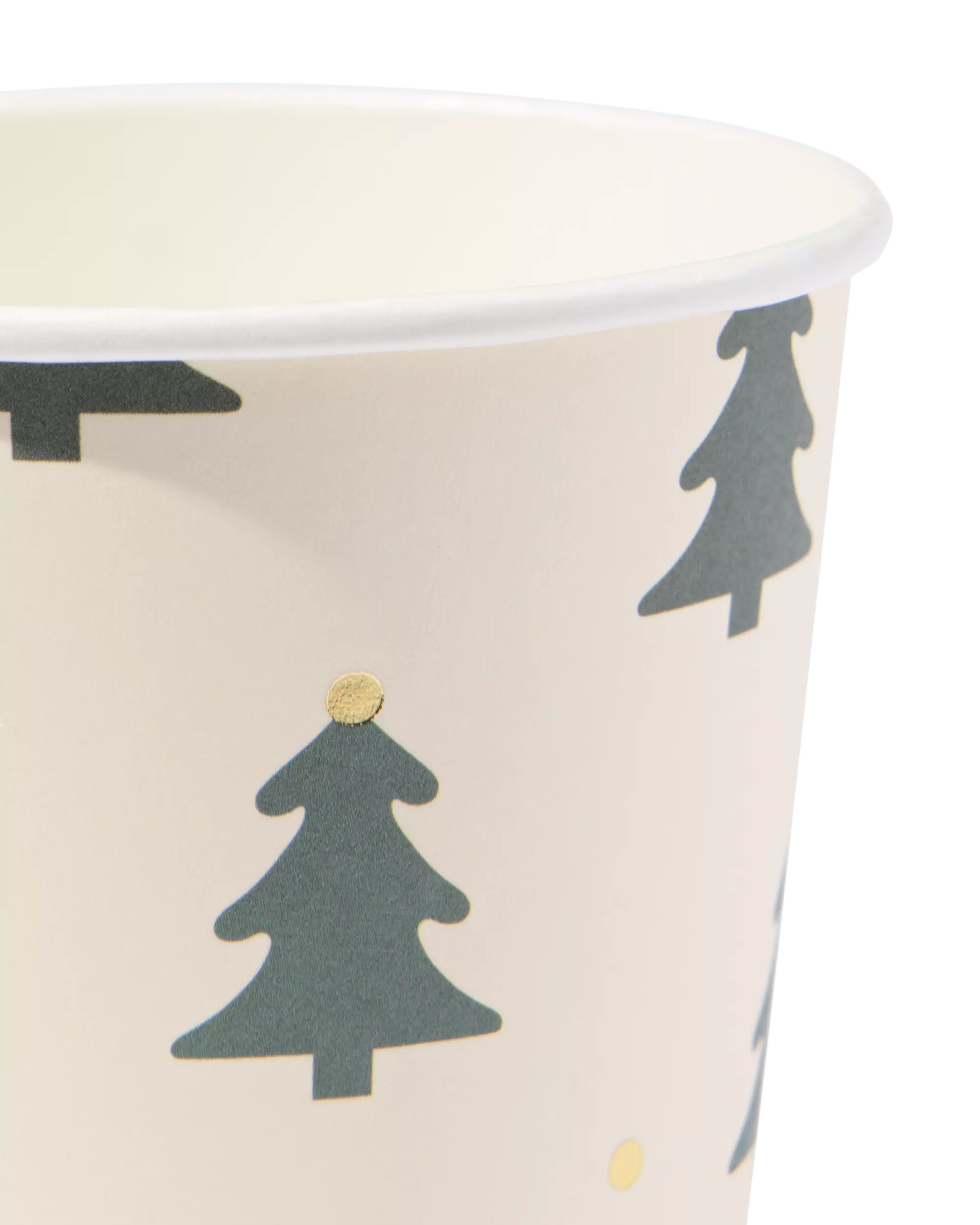 Becher, 9 cm, Pappe, Weihnachtsbäume – 8 Stück