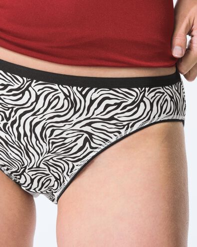 dameslips katoen dieren - 2 stuks zwart/wit zwart/wit - 19602435BLACKWHITE - HEMA